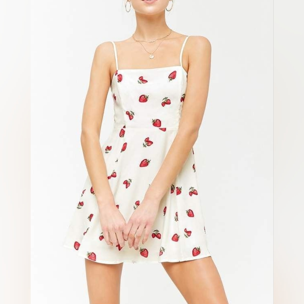 Forever 21 Strawberry Print Cami Mini-Dress